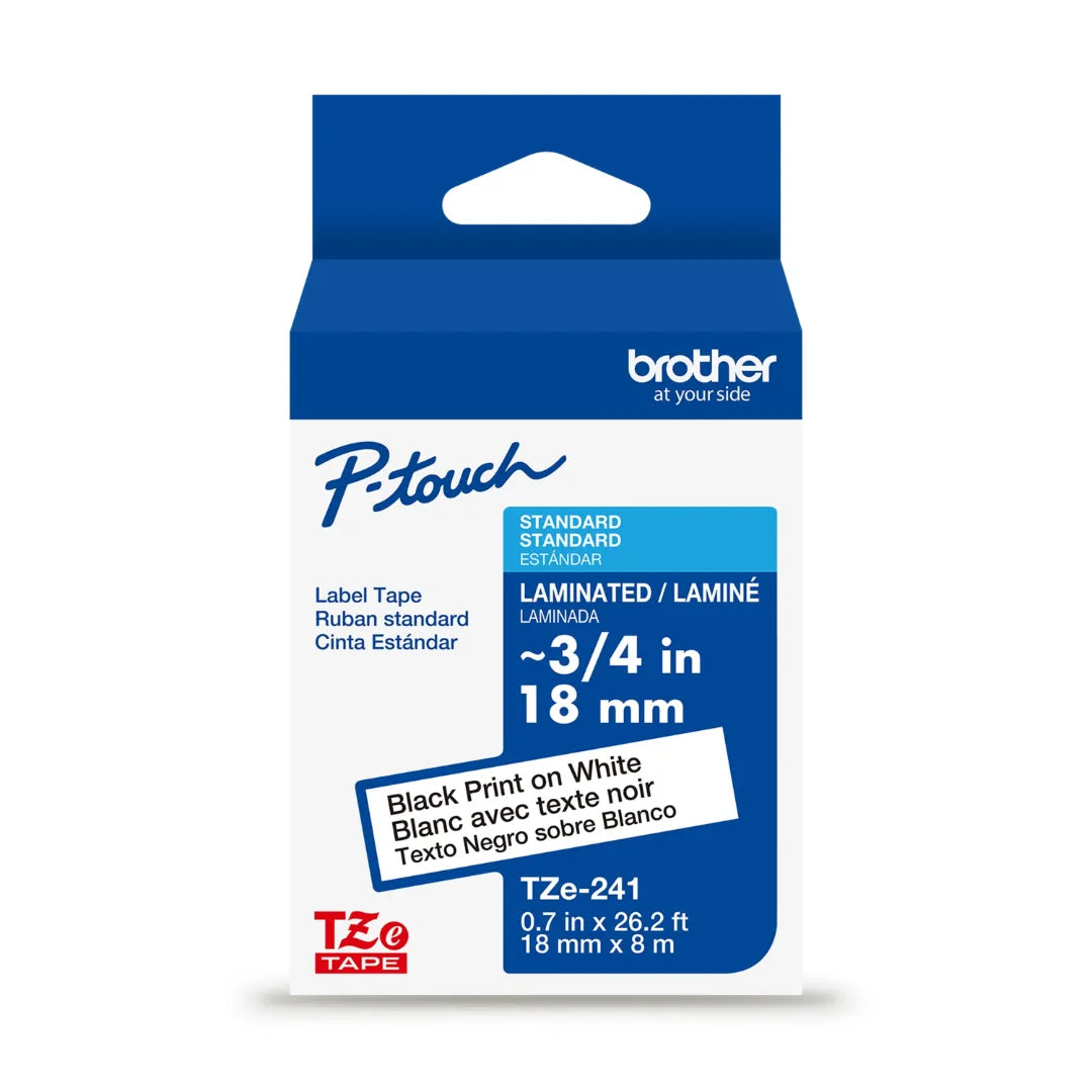 Ruban NOIR/BLANC 18MM p-touch