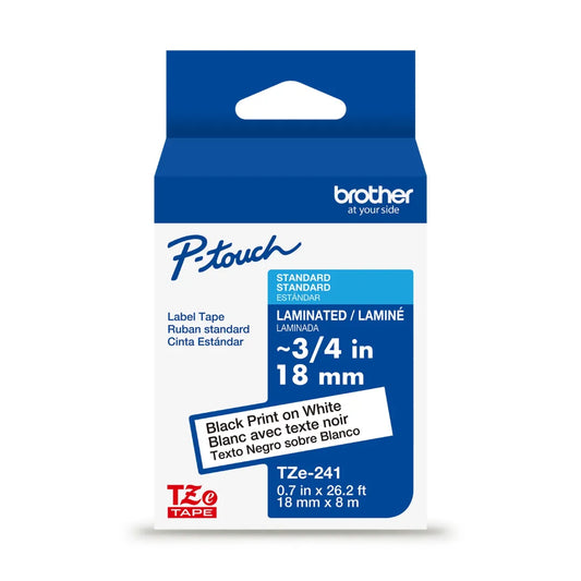 Ruban NOIR/BLANC 18MM p-touch