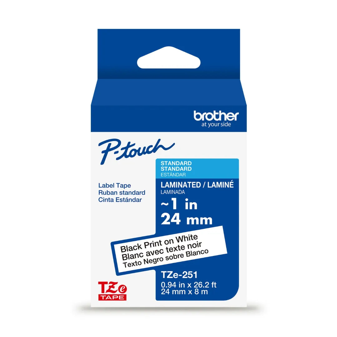 Ruban NOIR/BLANC 24MM p-touch (TZ-251)