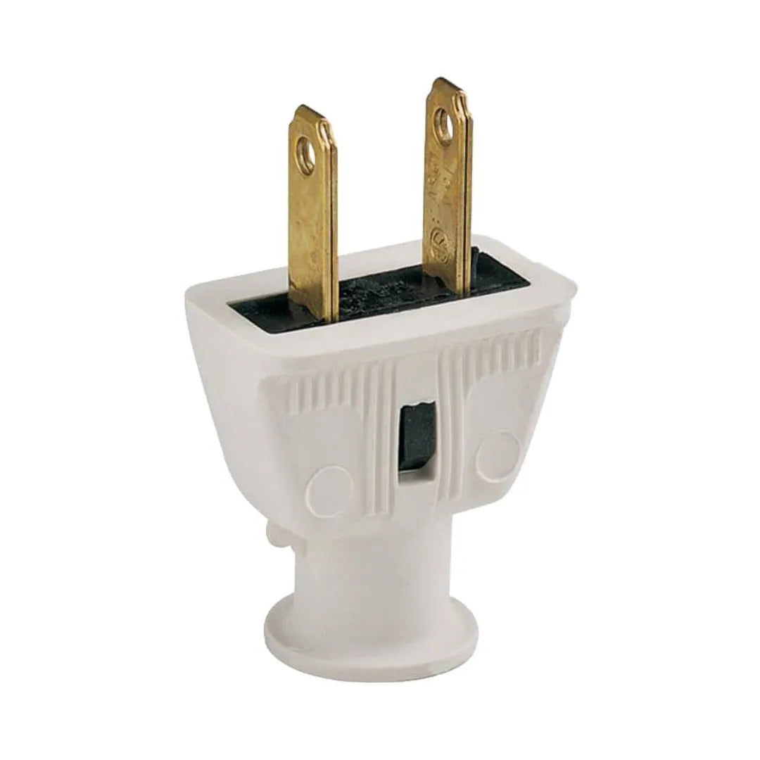 Fiche electrique mâle blanc (2 cond.)
