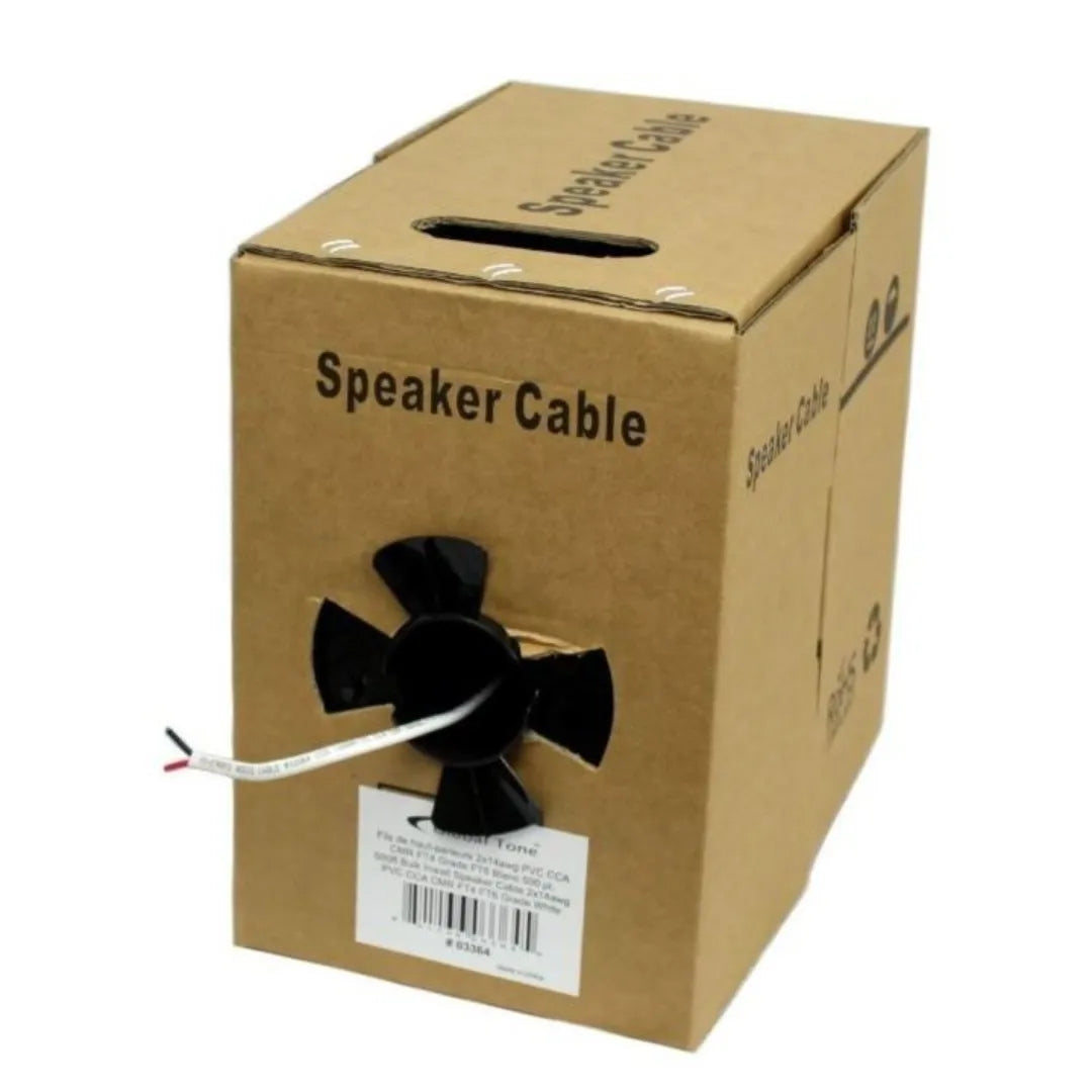 Cable haut-parleur 2-14AWG CCA FT4 grade FT6 (au mètres)