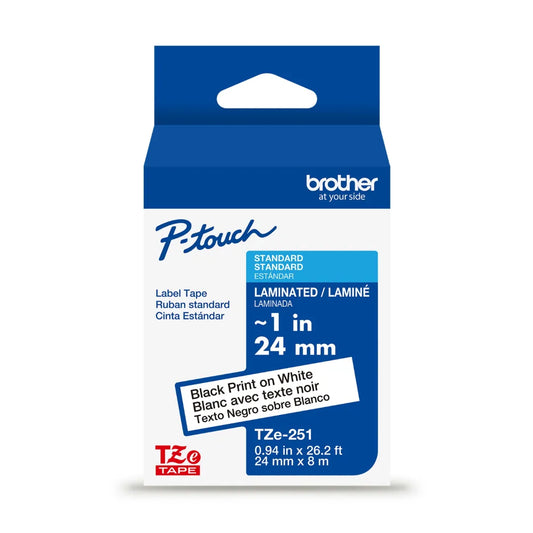 Ruban NOIR/BLANC 24MM p-touch  (TZ-251)