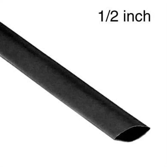 Tube thermoretractable noir, 1/2po (4')