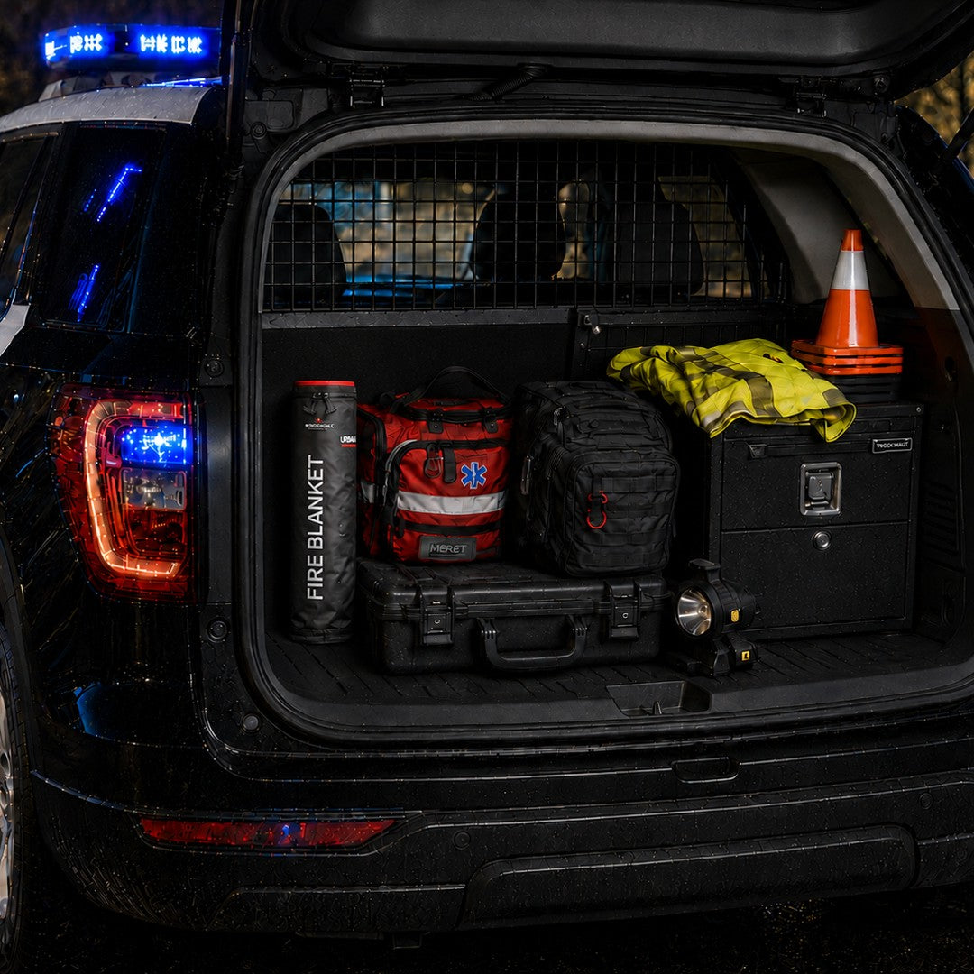 Couverture anti-feu URBAN Portable dans un véhicule de police